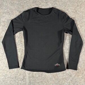 Hot Chillys Womens Black Base Layer Top Made USA Sz S Ski Snowboard VTG L/s Snow